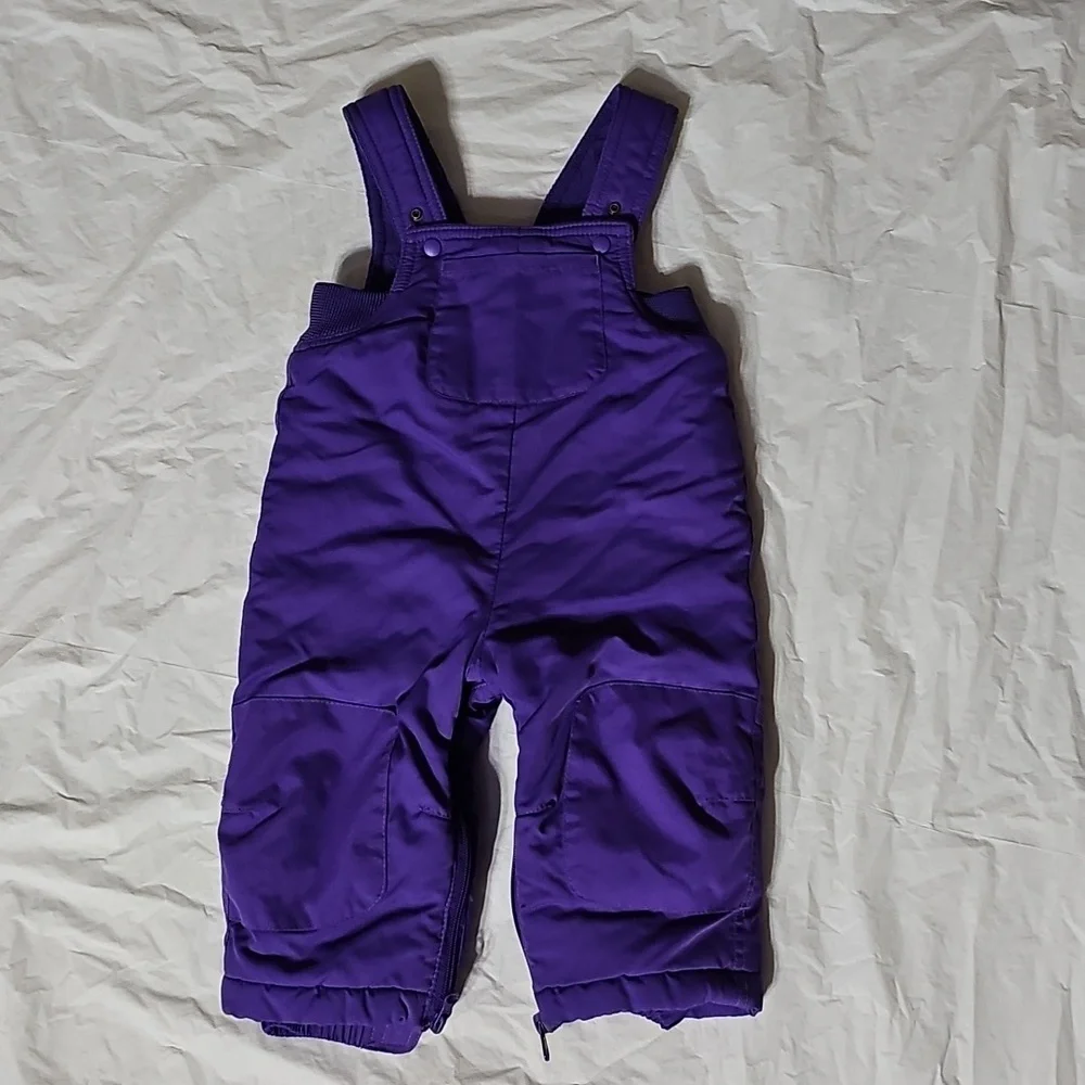 The Children's Place Baby 12 Months Purple Thermolite Bib Snowsuit Used